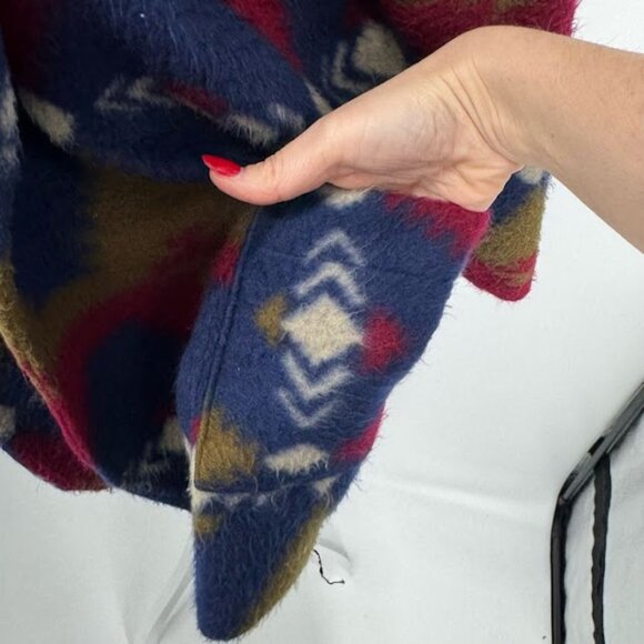 Vintage Forever Young Southwestern Aztec Pattern Fleece Cardigan Coat Size 2X - Picture 5 of 12